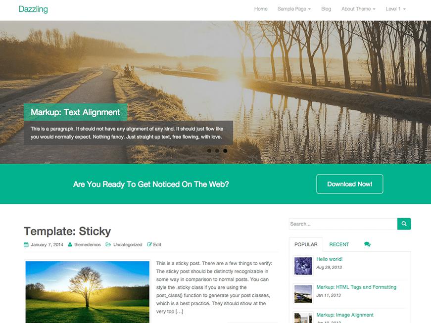 wordpress theme free dazzling